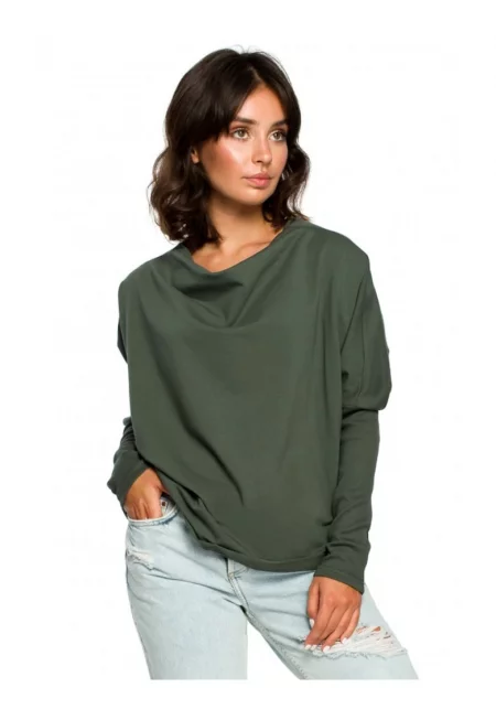 Дамска блуза - Памук/Еластан - Зелена.
