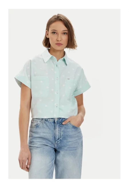 Дамска блуза -  синя - памук