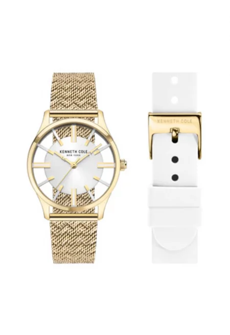 Дамски часовник  KCWLG2124003 - кварцов механизъм - корпус и верижка от неръждаема стомана в златист цвят - 34.5 мм