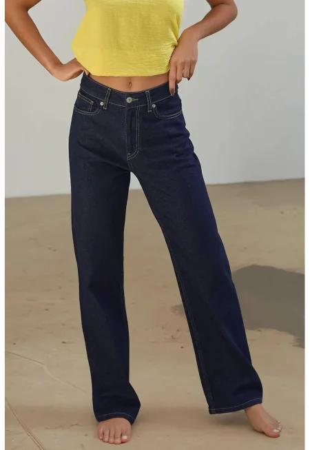 Дамски дънки  деним - права кройка -