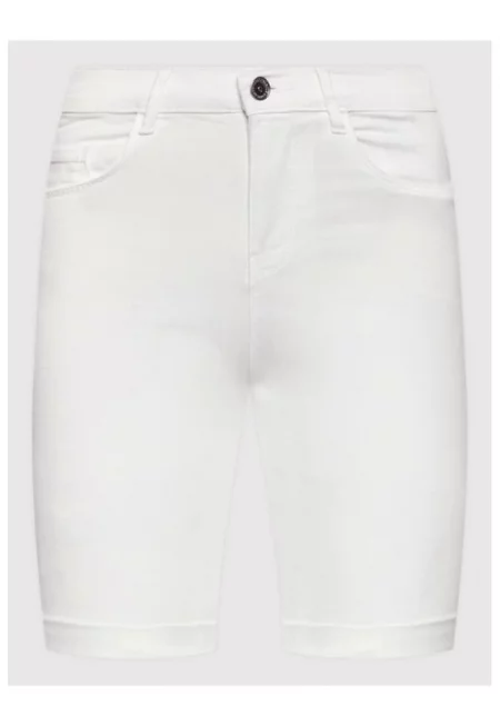 Дамски дънкови къси панталони - САМО - 209903157 - Вискоза - Бял