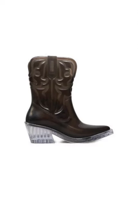 Дамски каубойски ботуши  35860 - Синтетика - Черен