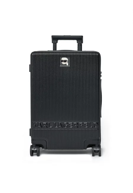 Дамски куфар за кабина -  Черен - Материал - поликарбонат - OS