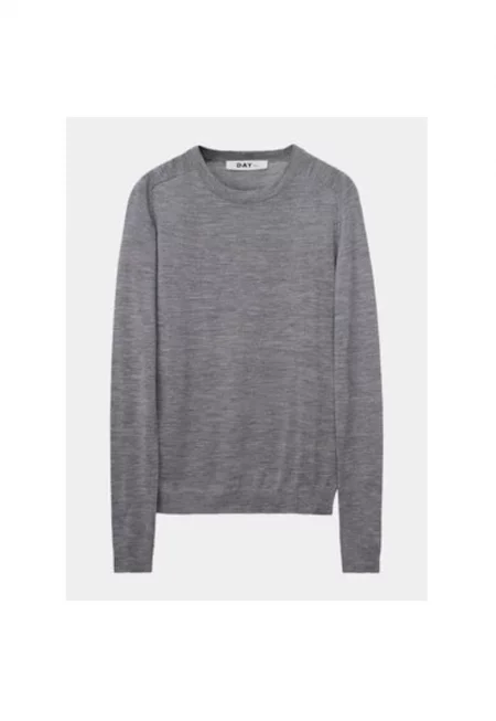 Дамски пуловер -  304007590 - Мериносова вълна - Сив