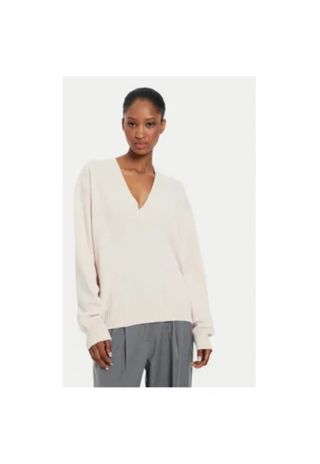 Дамски пуловер -  304654275 - Полиамид/Вискоза/Вълна - Един размер INTL - Бежов