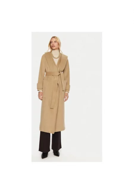 Дамско палто -  304776373 - Полиестер - Кафяв - Кафяв