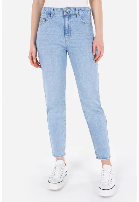 Дънки Maria тип Mom - Лавандула