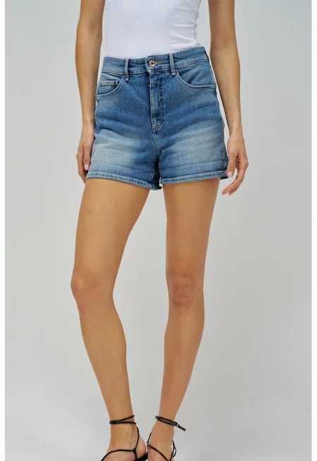 Дънков къс панталон - Пастелносин