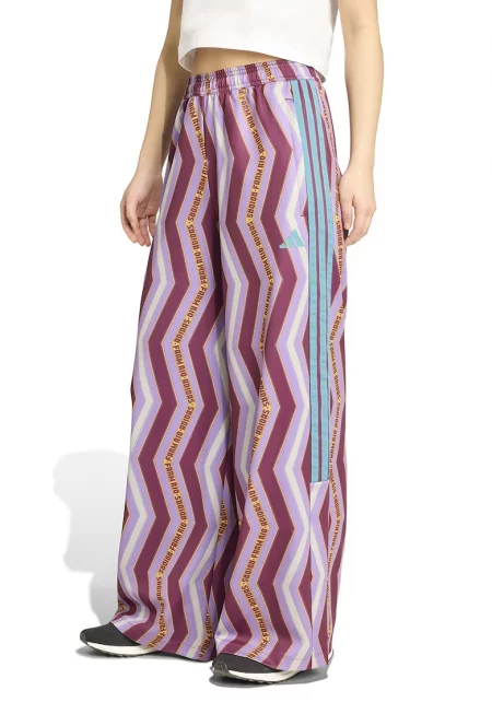 Десениран широк панталон със странични джобове