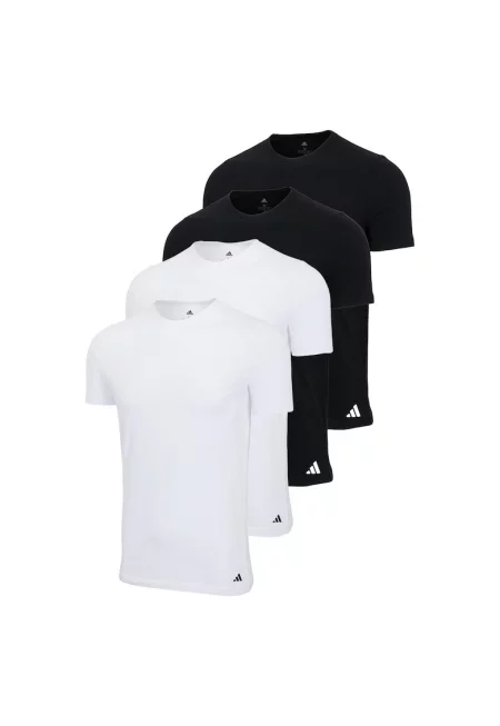 Домашна тениска - 4 броя - Бял/Черен