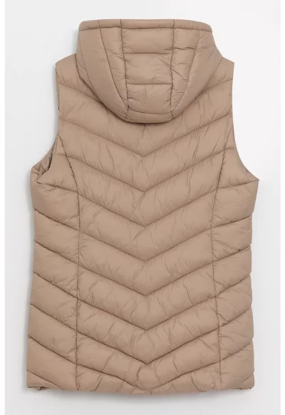 Елек с качулка и капитониран дизайн