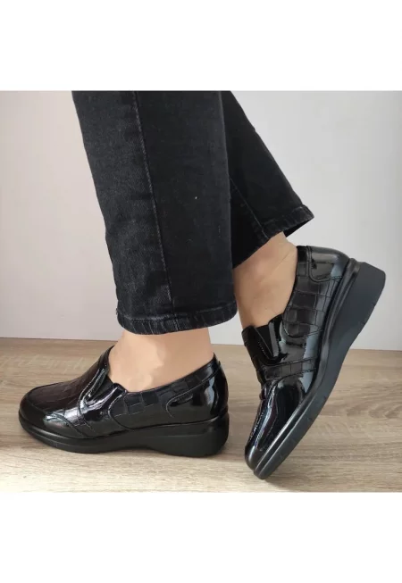 Ежедневни дамски обувки  10024 Negri Croco - черни