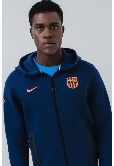 Футболно худи с цип - Тъмносин