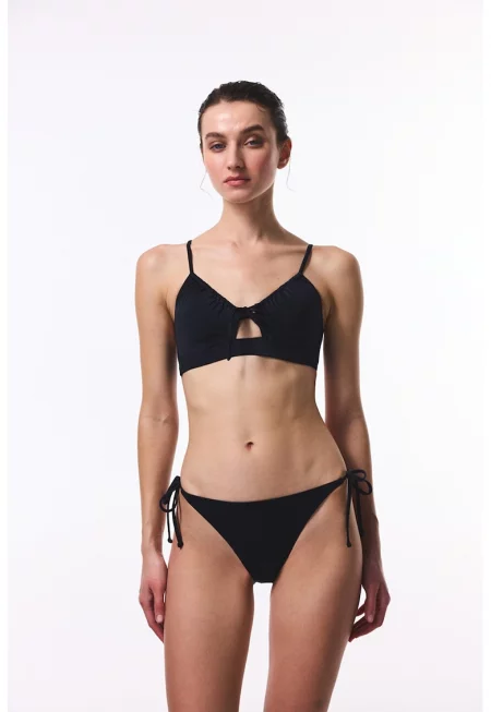 Горна част на бански с отвори - Черен