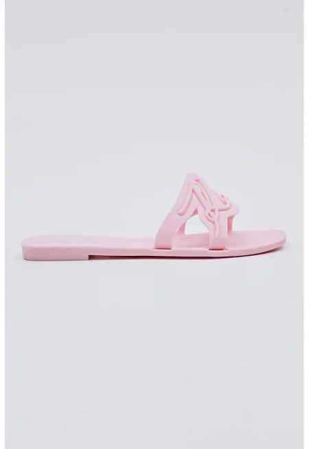 Гумирани чехли с лого - Пастелнорозов