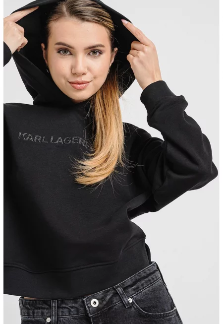 Худи Commercial с лого - Черен