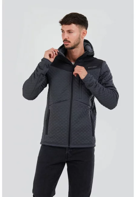 Худи с цип - Антрацитно сиво