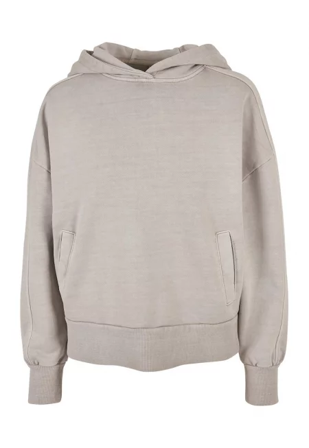 Худи със скосени джобове - Сиво-бежов