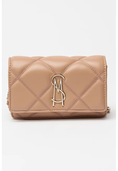 Капитонирана чанта през рамо Endue от еко кожа - Праскова