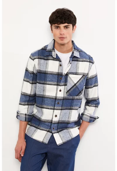 Карирано яке тип риза с пришит джоб