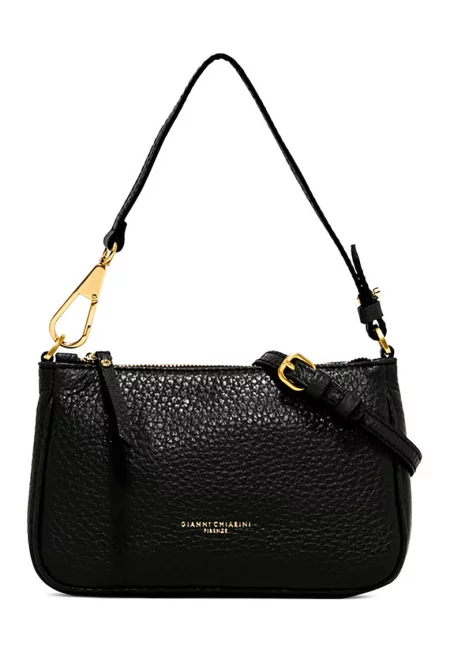 Кожена чанта Brooke с релеф - Черен