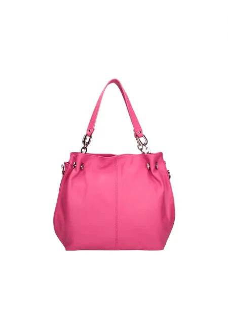 Кожена чанта Ereba с отделяща се презрамка - Фуксия