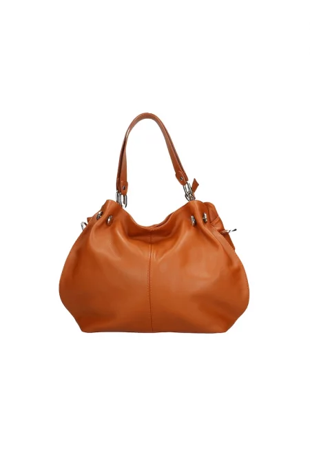 Кожена чанта Ereba с отделяща се презрамка - Карамел