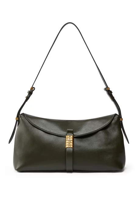 Кожена чанта за рамо с цип