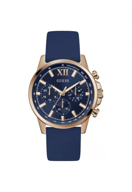 Мъжки часовник  Walker - 44 мм - корпус от неръждаема стомана - силиконова каишка - син - водоустойчив 50м