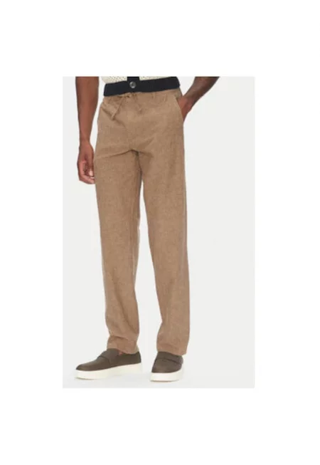 Мъжки панталон  30-008023 - Лен/Памук - Бежов - Бежов