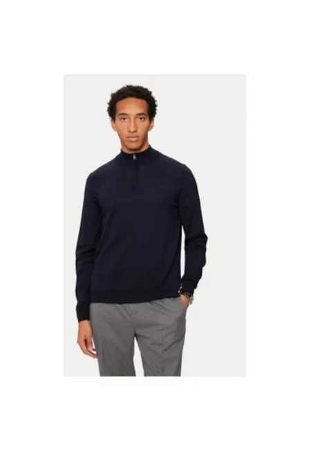 Мъжки пуловер -  304240768 - Вълнен - Син