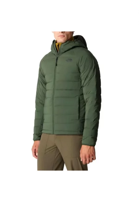 Мъжко яке  естествен пълнеж - зелено - полиестер и еластан - зимен сезон