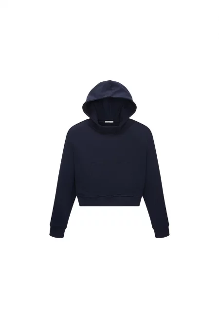 Момичешки суитшърт -  301922940 - Памук - Тъмносин - Тъмносин