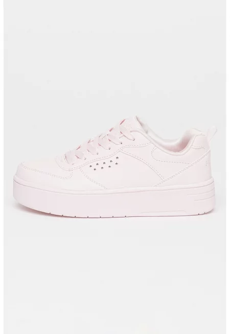 Обувки Court High от еко кожа - Пастелнорозов