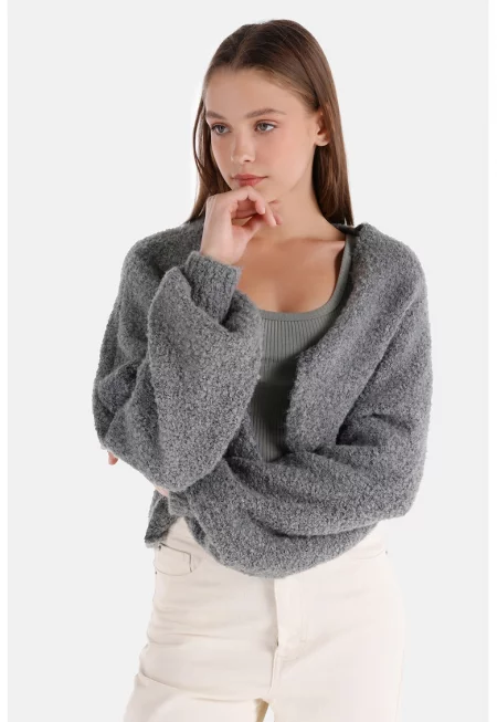 Отворена жилетка с бухнали ръкави