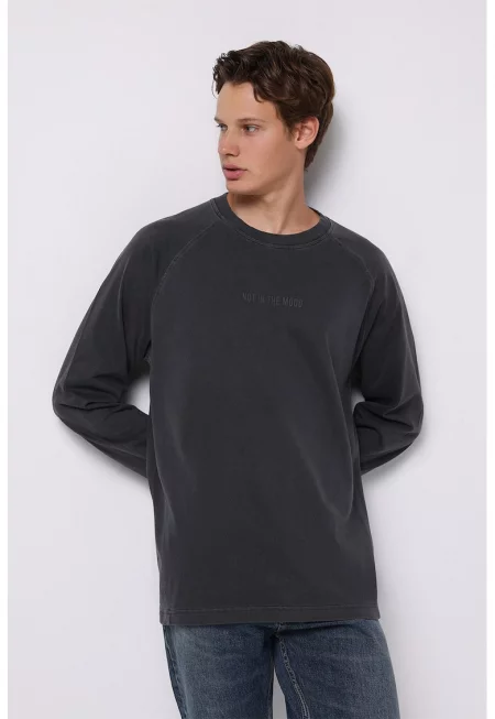 Памучна блуза с ръкави реглан