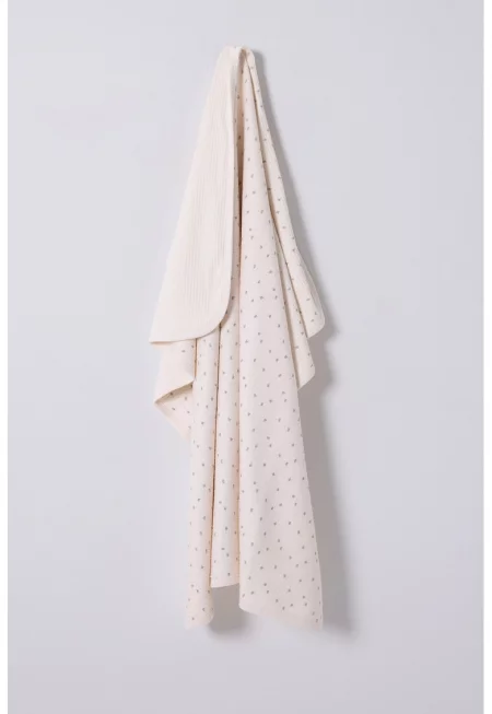 Памучна кърпа с принт - Мръснобял