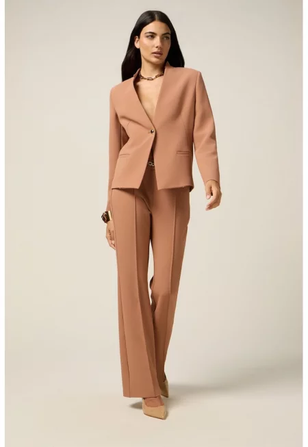 Панталон с миди талия - Карамел