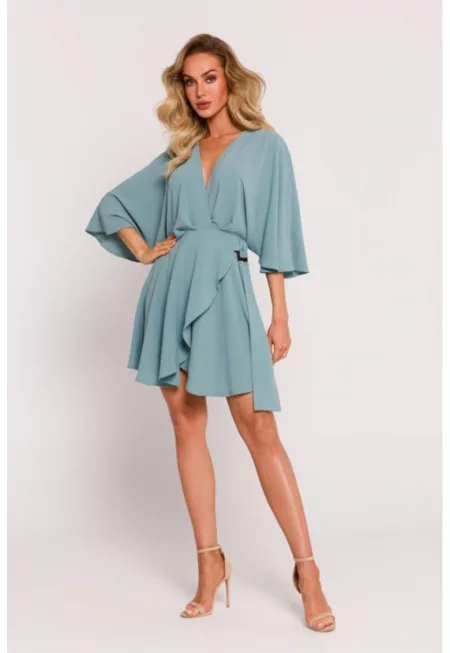 Парти мини рокля с кимоно ръкави