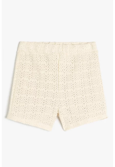 Плетен къс панталон с памук