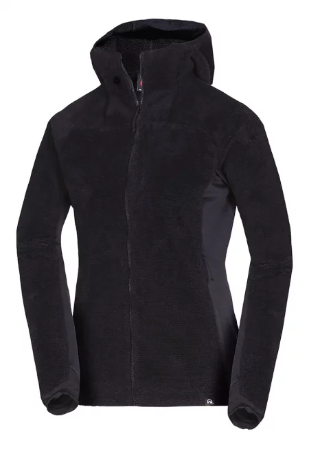 Поларено худи Carlene с цип - Черен