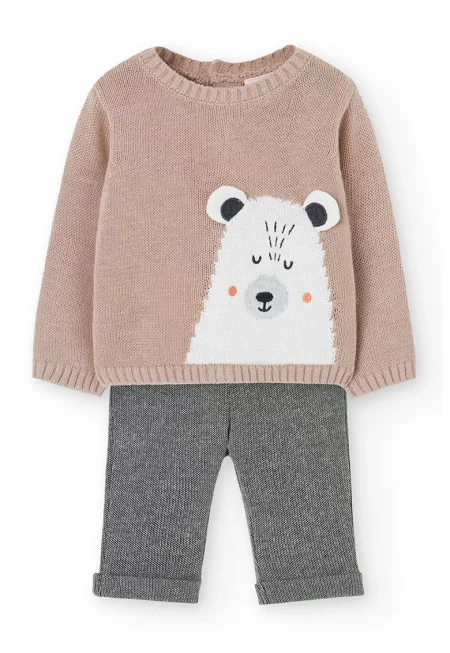 Пуловер и панталон с връзка - 2 части