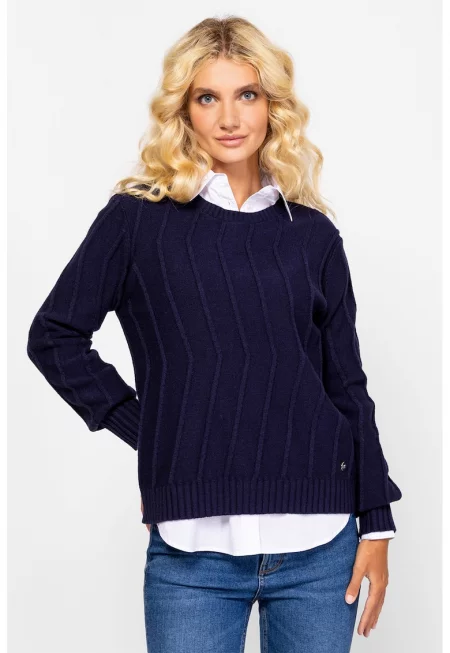 Пуловер с еластични маншети