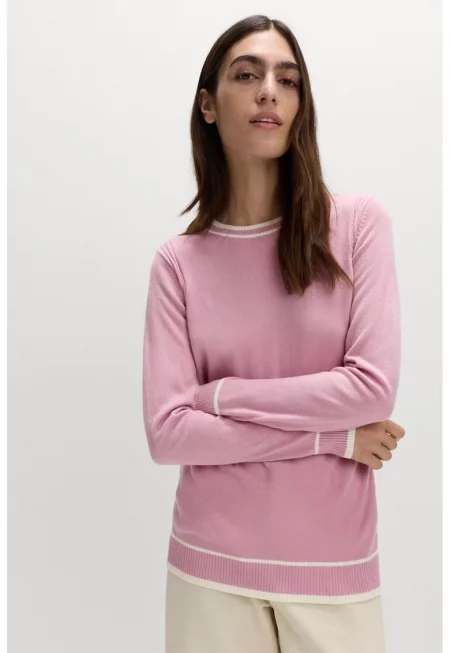 Раиран пуловер с овално деколте