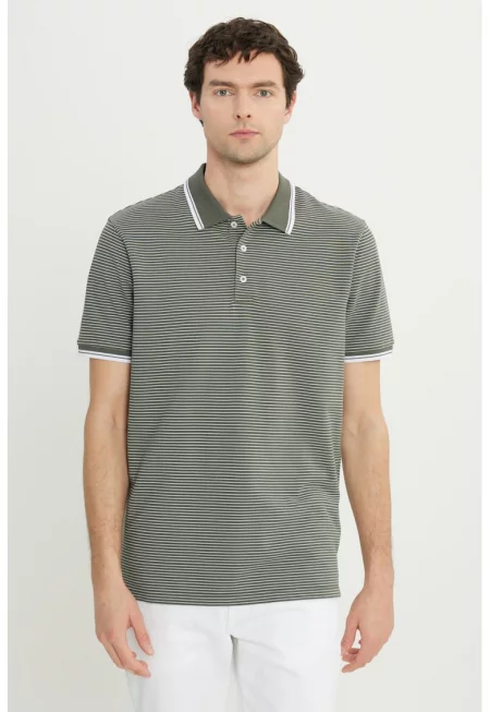 Раирана тениска с яка