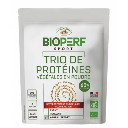 Растителен протеин от грах, ориз и бадем, БИО – За мускулно възстановяване, 230 g, 8 дози, прах