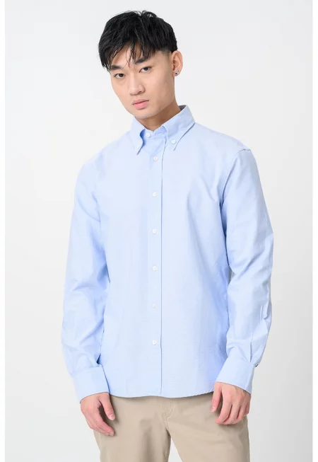 Риза Oxford със стандартна кройка - Пастелносин