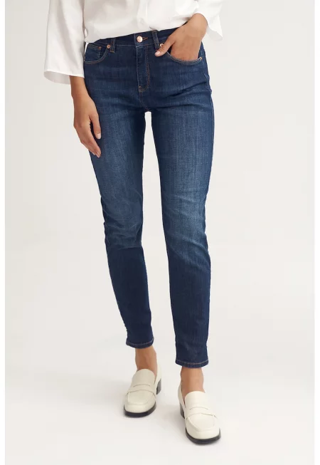 Скини дънки над глезена - Тъмносин