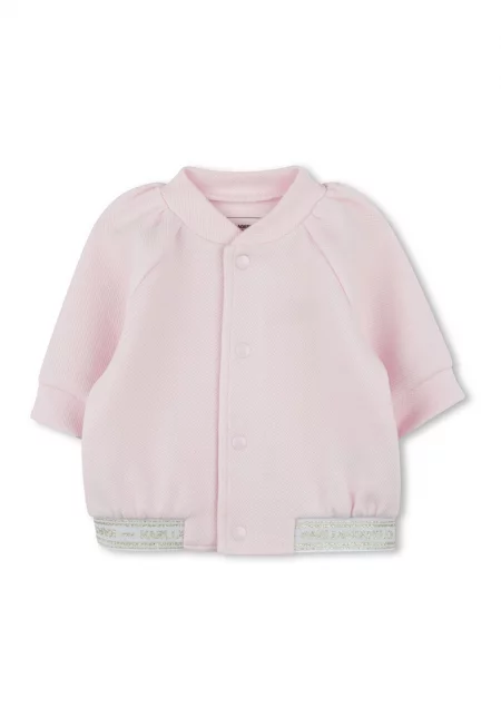 Спортен екип с фигурален принт - Бял/Бледо розово