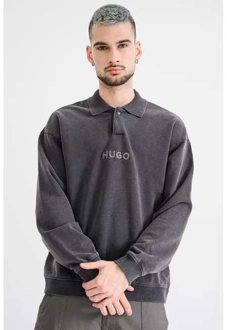 Суитшърт Delwy с яка и бродирано лого